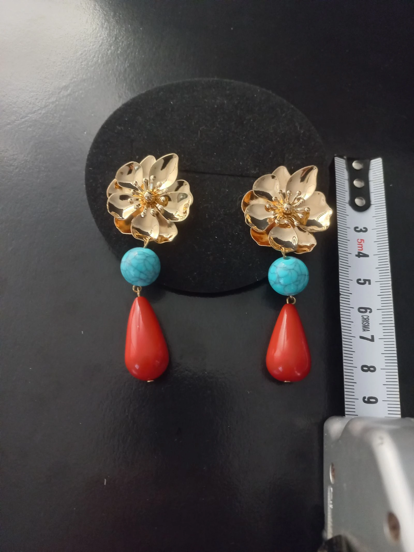 Brincos de espigão azul e vermelho – photo 3
